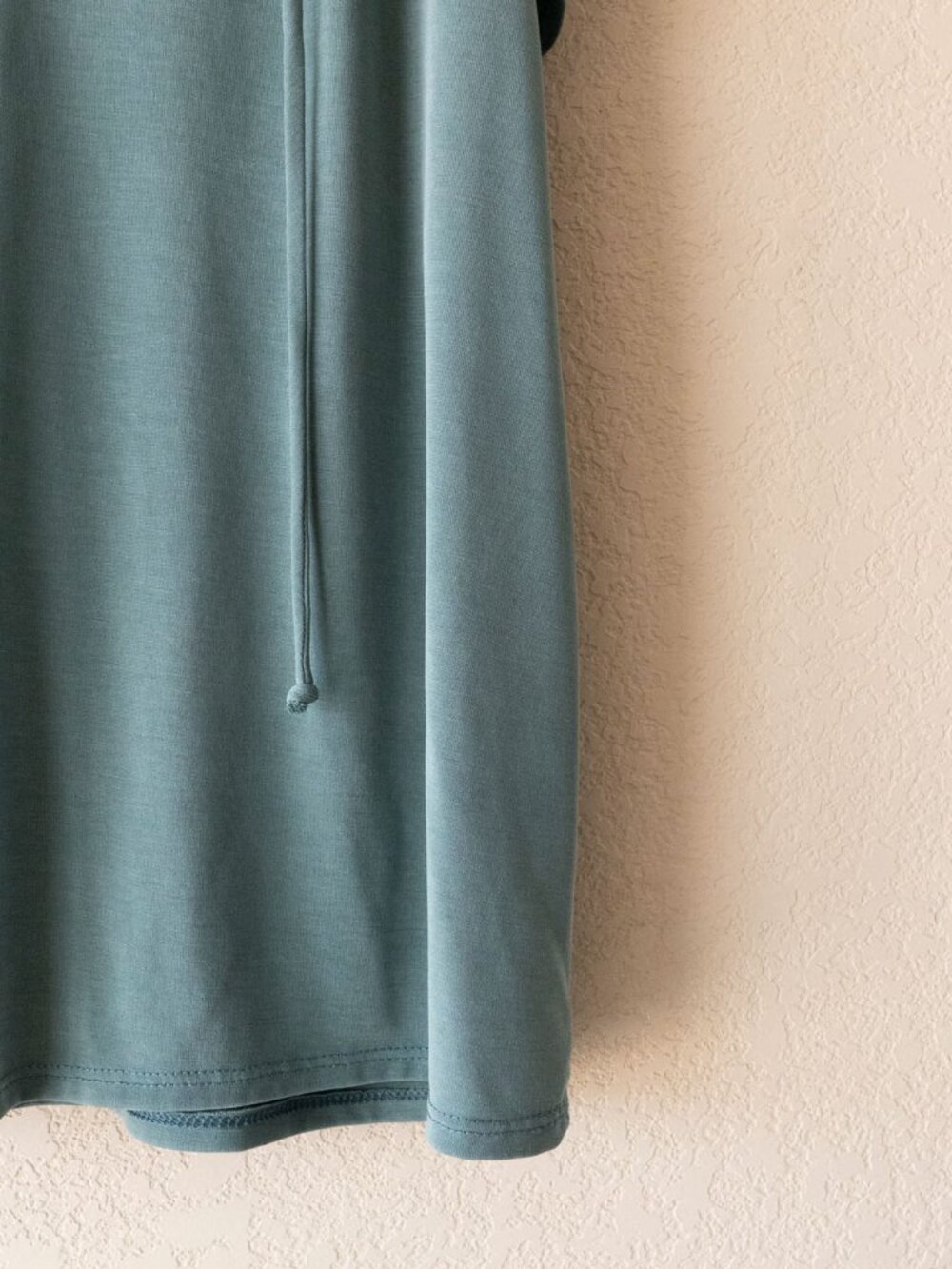 Green Envelope Womens L Teal Flutter Sleeve Top Ruffle Neck Tie Boho Blouse - Picture 8 of 14